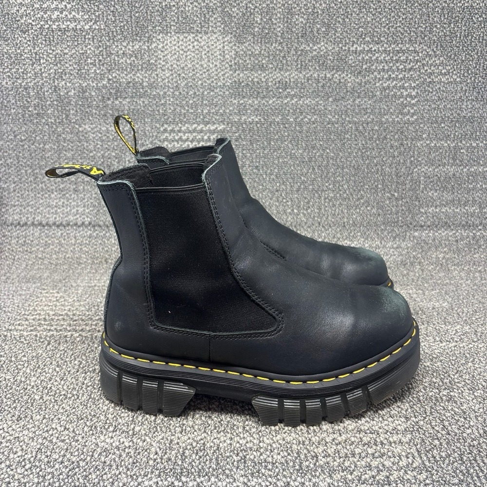 Dr. Martens Audrick Chelsea Platform Boots Black Leather Women's US 9 EU 41